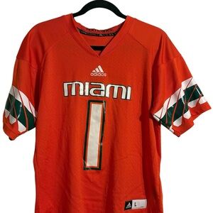 Adidas Orange University of Miami Hurricanes #1 Jersey - Size L